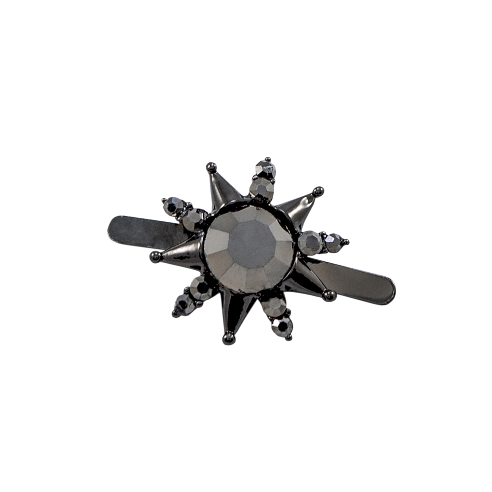 Краб камни и металл Круг, 1см, никель блек, серебро, шт. Крабы Металл Геометрия Декор