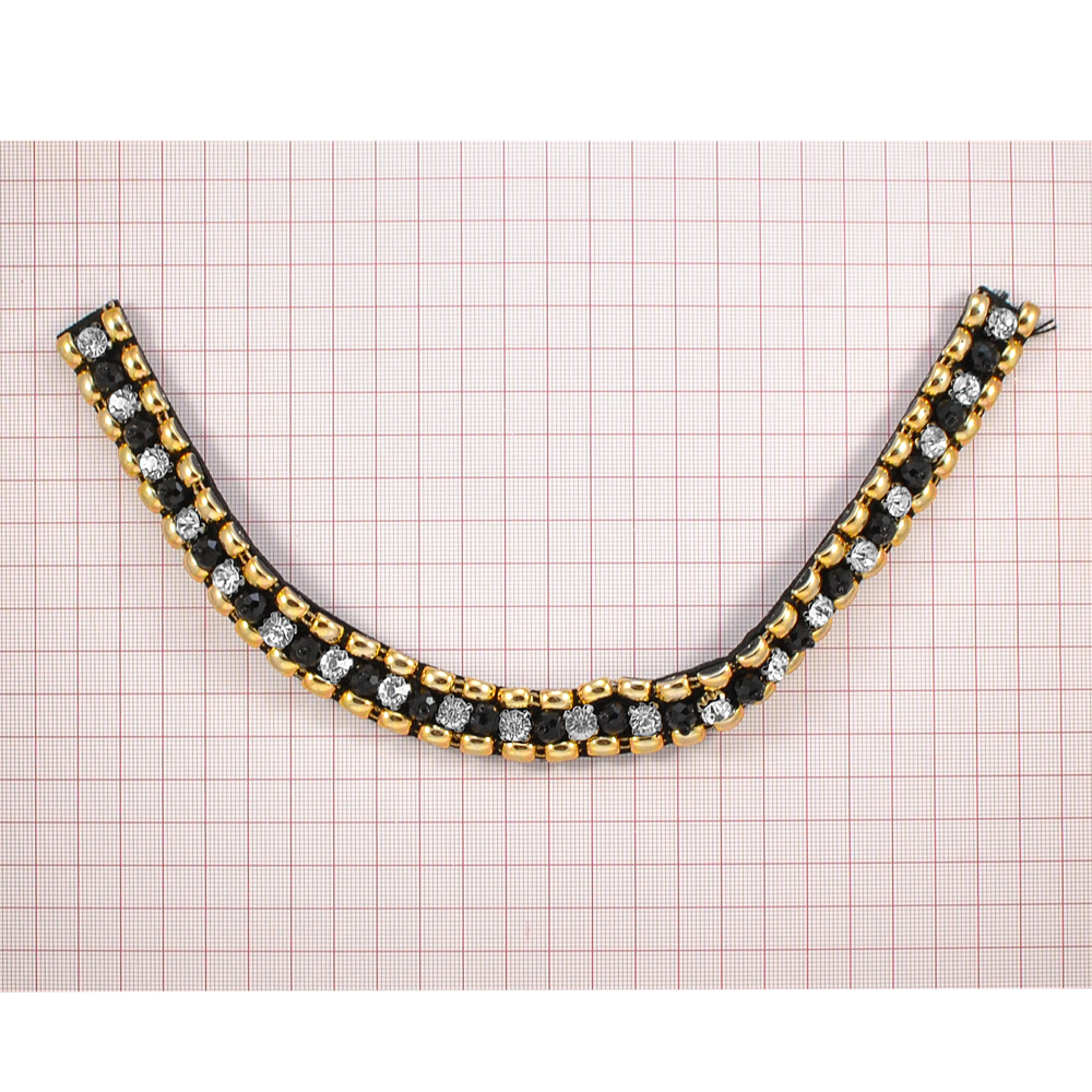 Воротник FY-000 черный войлок, цепь, синие, белые камни, шт. Воротники