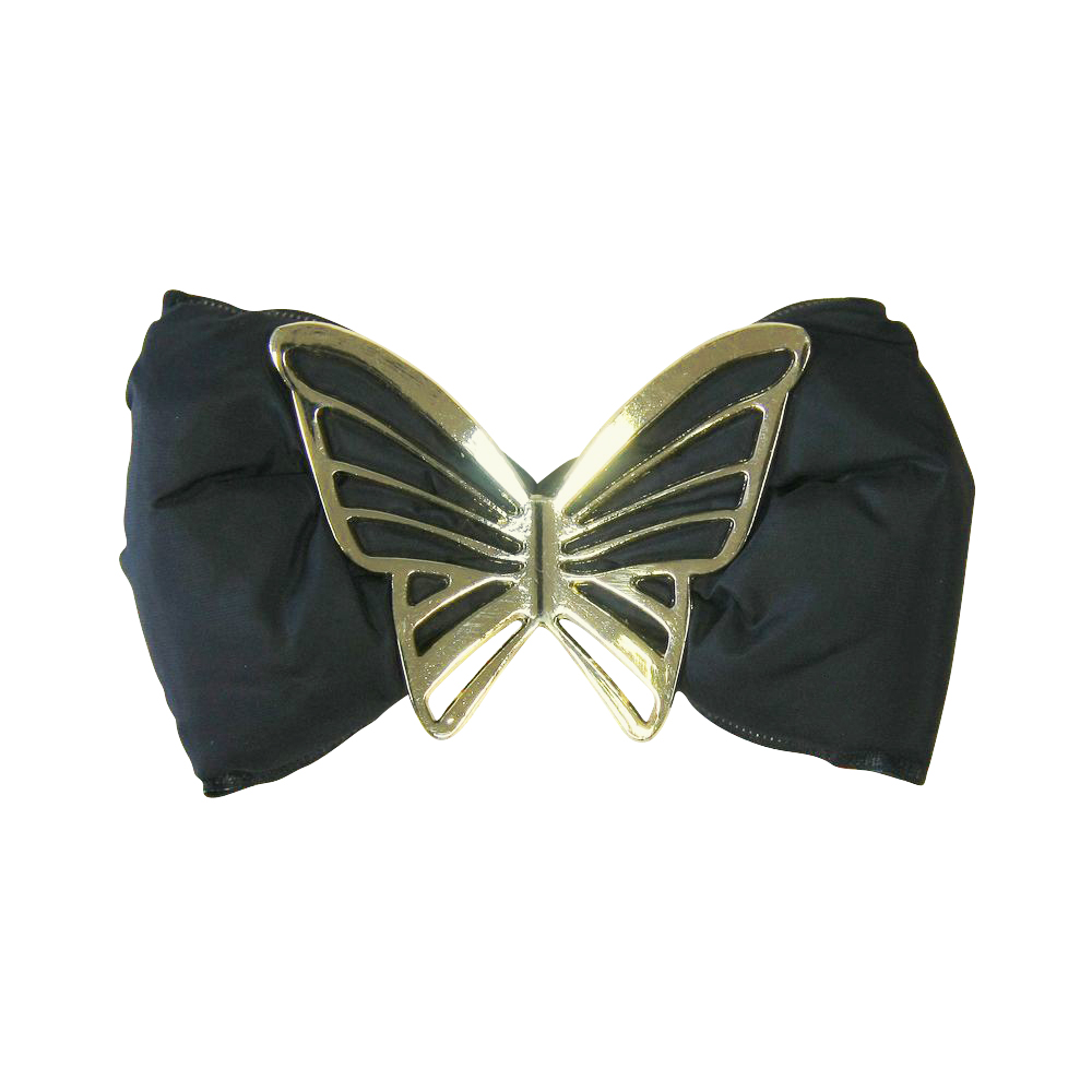 Аппликация декор обувная 38 Дутик черный БАБОЧКА металл, шт. Аппликации Пришивные Цветы Банты