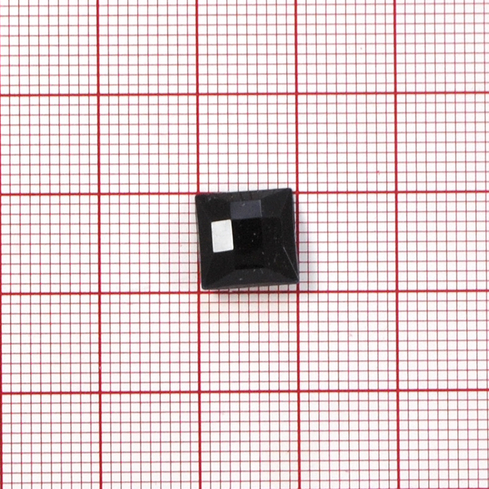 Стразы Д на клей, квадрат 10*10мм черный 37, 1тыс.шт. Стразы на клей