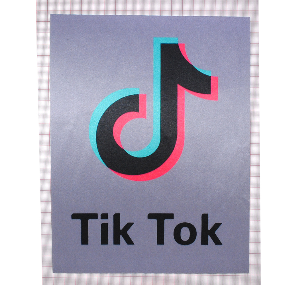 Аппликация пришивная TikTok лого 19*24см, разноцветный, шт. Аппликации Пришивные Постер
