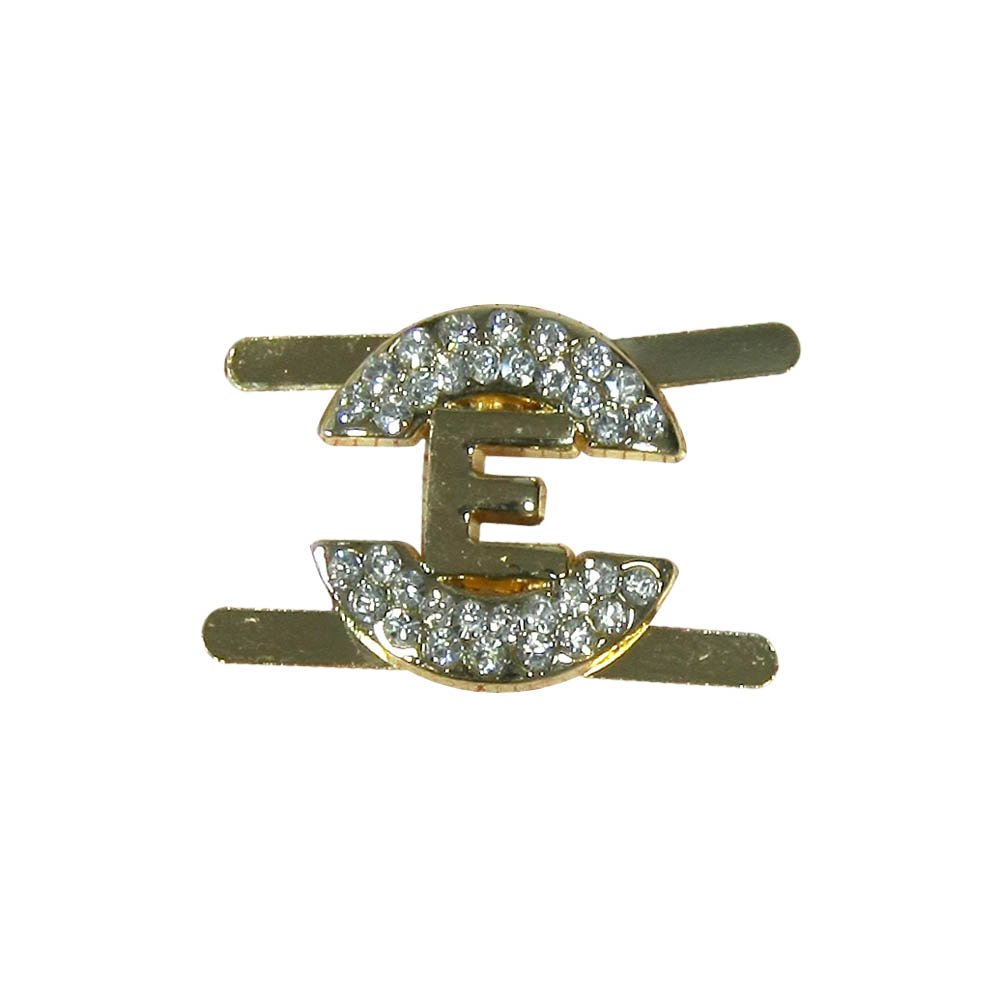 Краб металл 8081 E в дуге 18мм GOLD, белые камни, шт. Крабы Металл Геометрия Декор