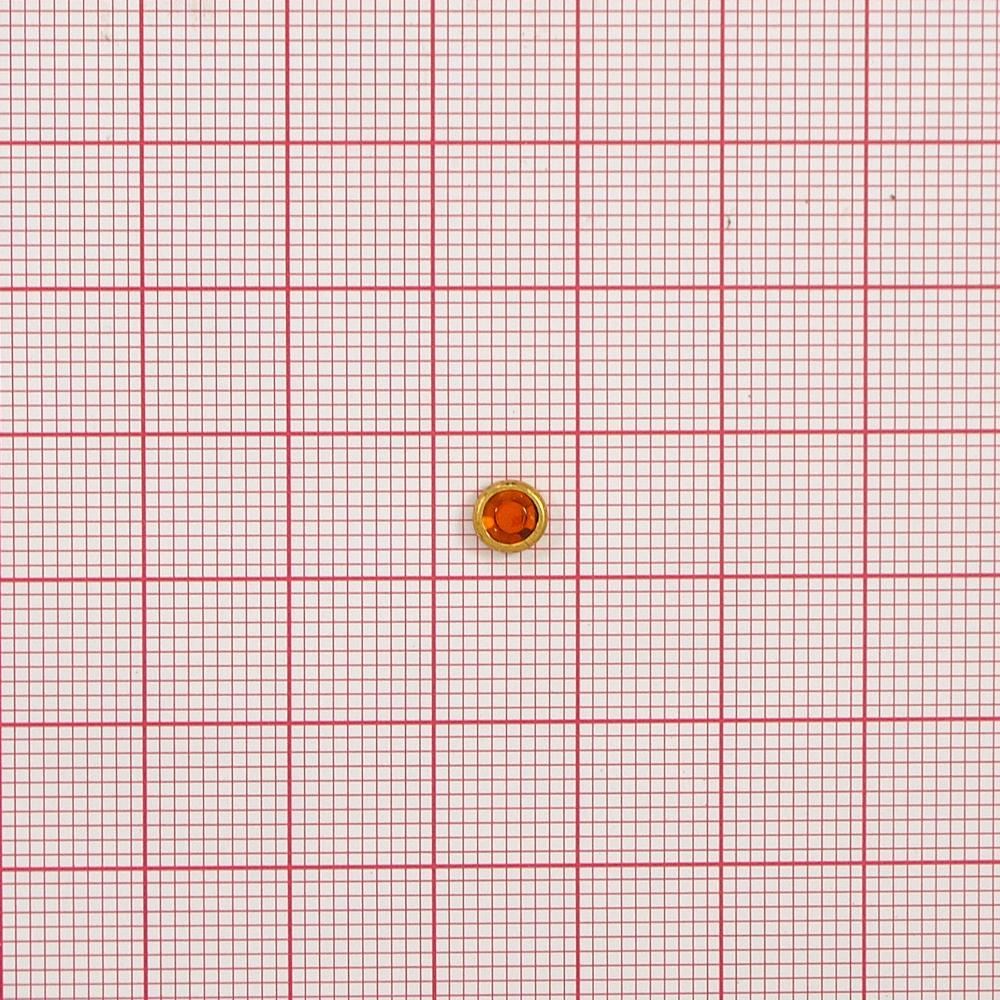 Стразы стеклянные SS20 в металле 5мм, оранжевый / 1т.шт. Стразы стекло до 1000-50 гросс