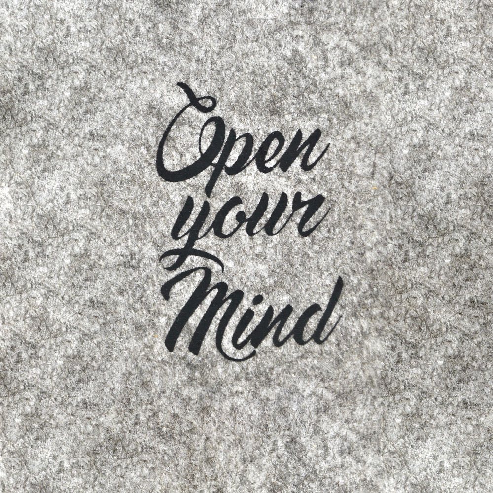 Термоаппликация №13-4 Open your mind (текст) черный 49*74мм, шт. Термопереводки Надписи