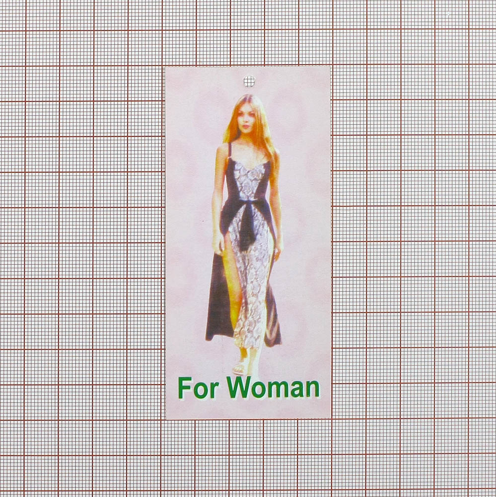 Этикетка бумажная For woman (розовый, девочка). Этикетка бумага