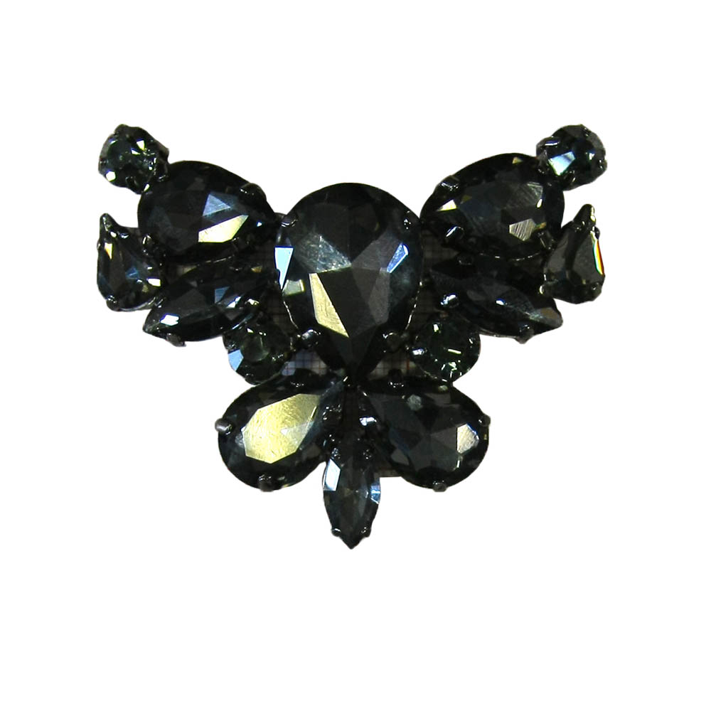 Краб металл Черный махаон BN, камни black diamond /65*55мм. Крабы Металл Геометрия Декор