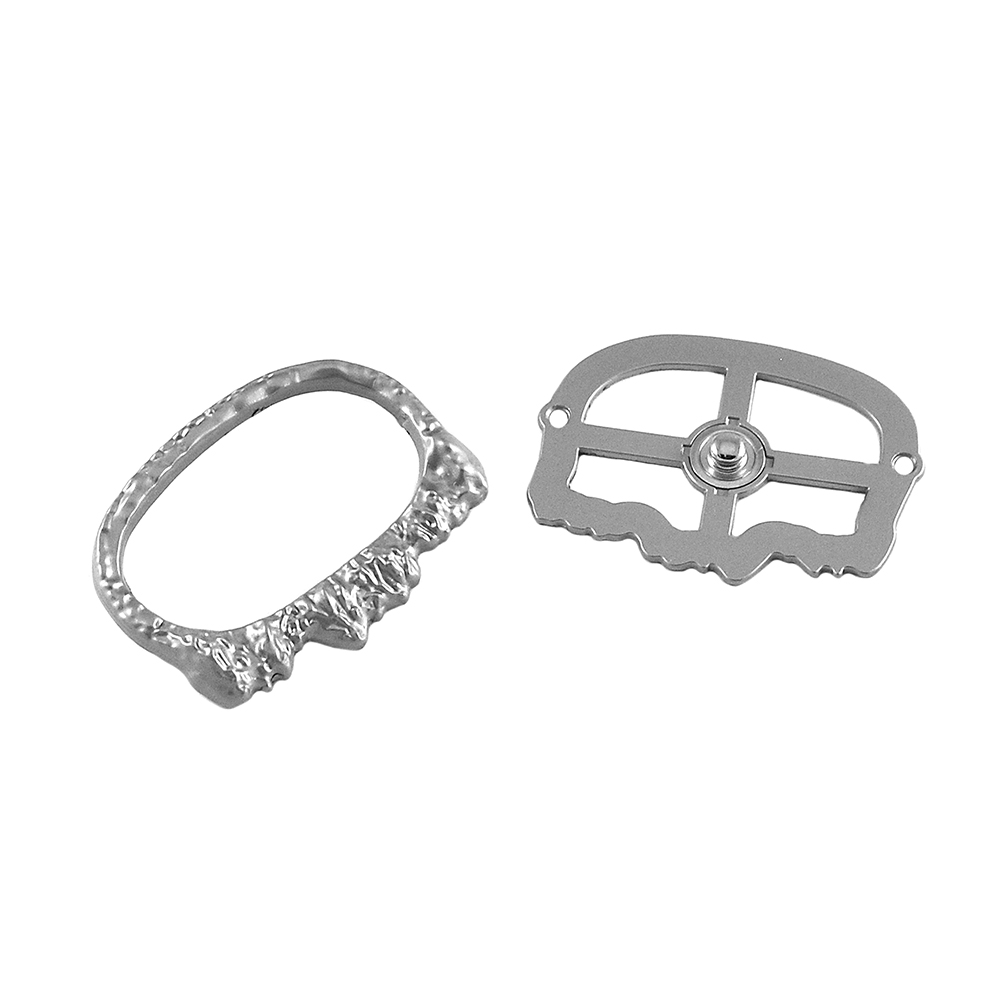 Кнопка металл Овал рельеф, матовый никель, 50*40мм, шт.. Кнопка металл