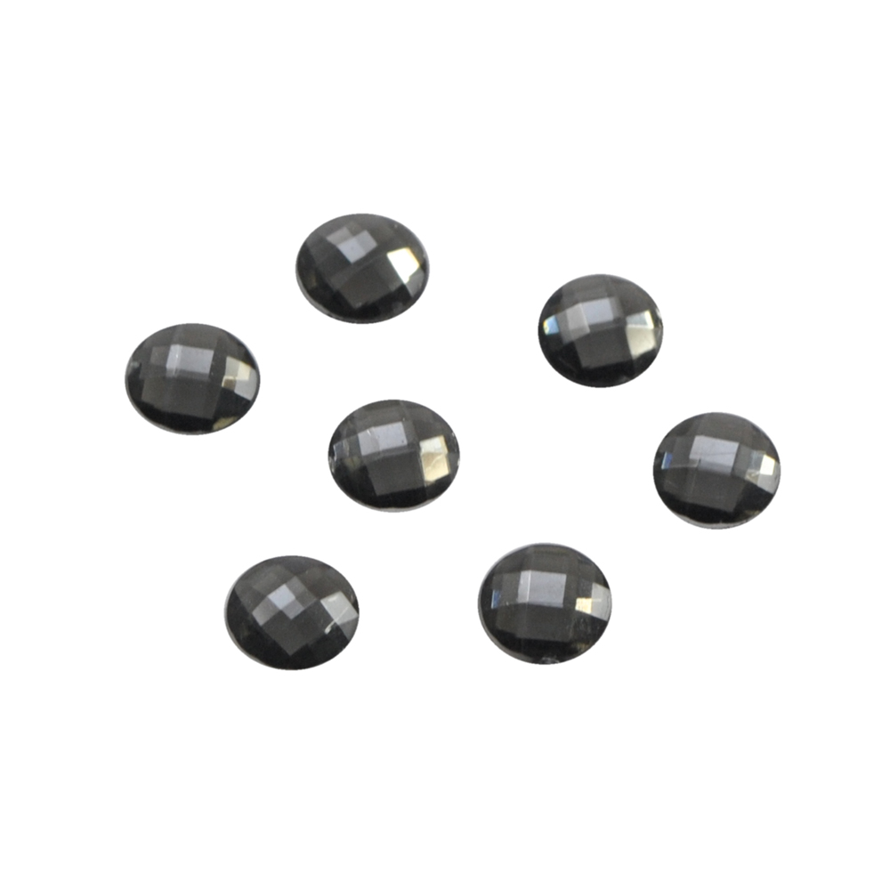 Стразы Д на клей, круг 8мм темн-серый 20, 1тыс.шт. Стразы на клей