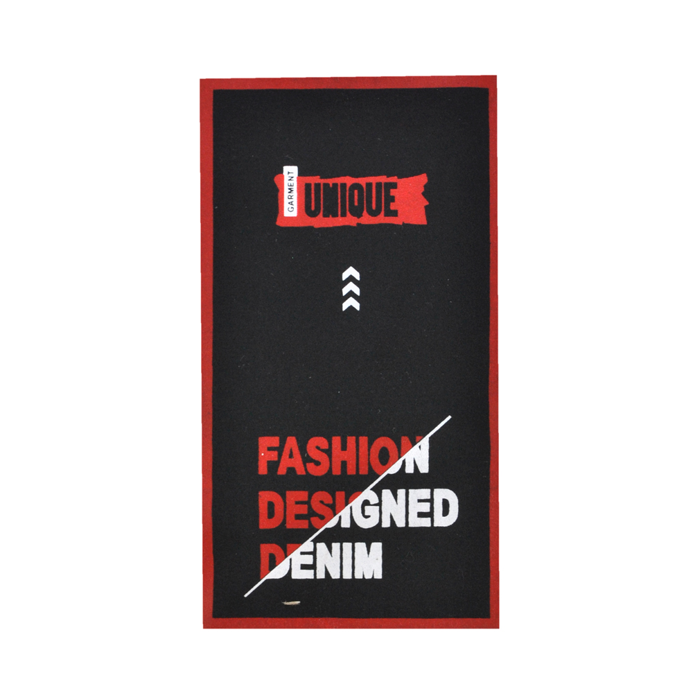 Лейба ткань Fashion Designed Denim, 6,5*12см, черный, белый, красный, шт. Лейба Кожзам