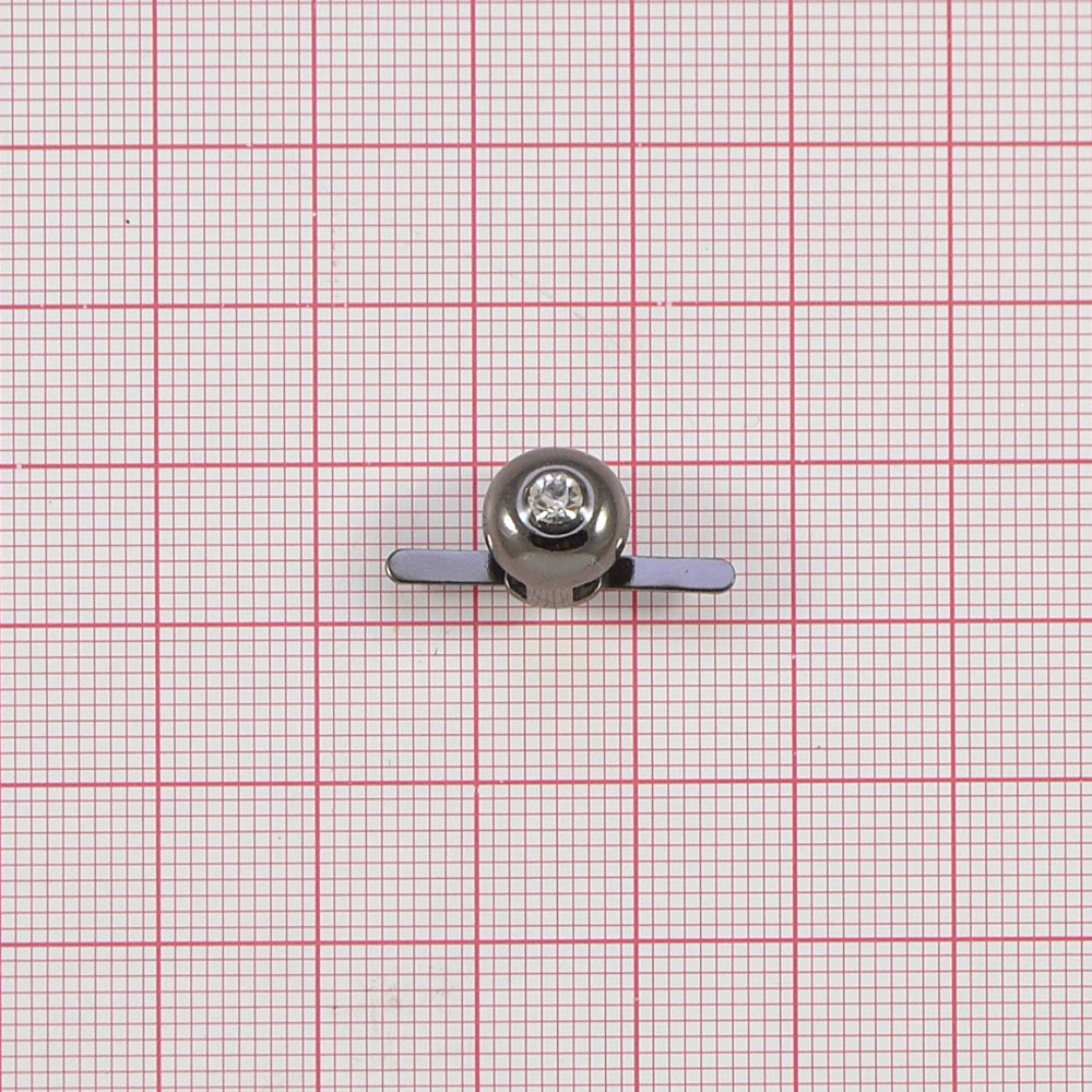 Краб металлический 18575 петля обувная 10мм, белый камень BLACK NIKEL, шт. Крабы Металл Геометрия