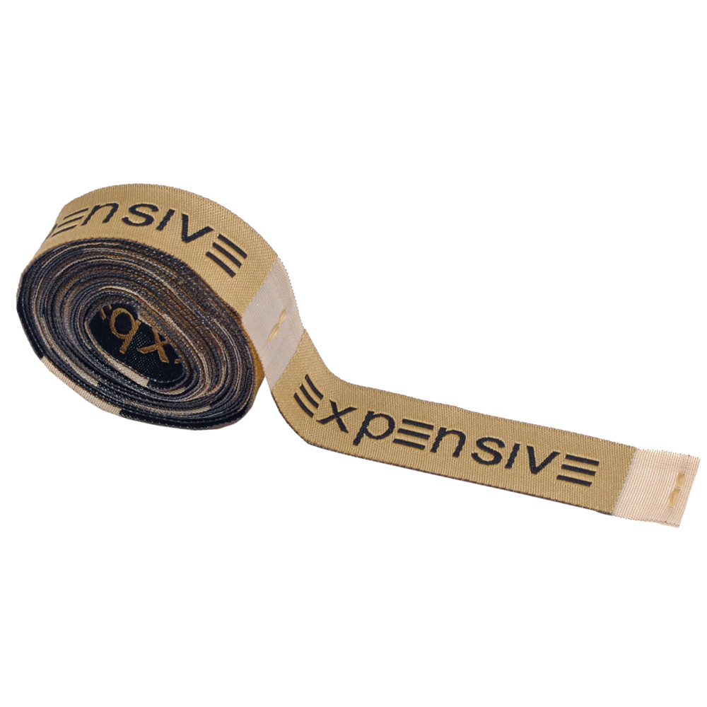 Этикетка тканевая Expensive 1,5см оливка и черный лого /70 atki/, шт. Вышивка / этикетка тканевая
