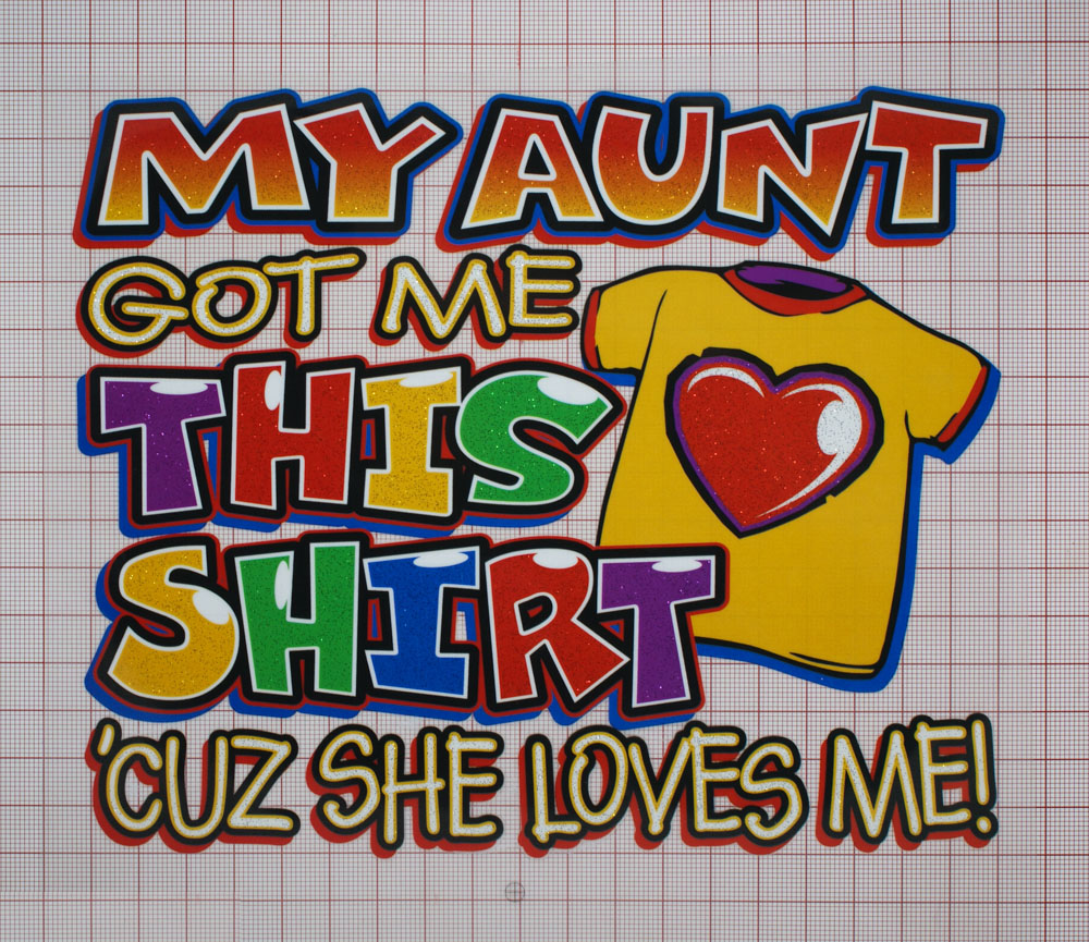 Термоаппликация My aunt got me this shirt 19,5*16,2см.. Термопереводки Надписи