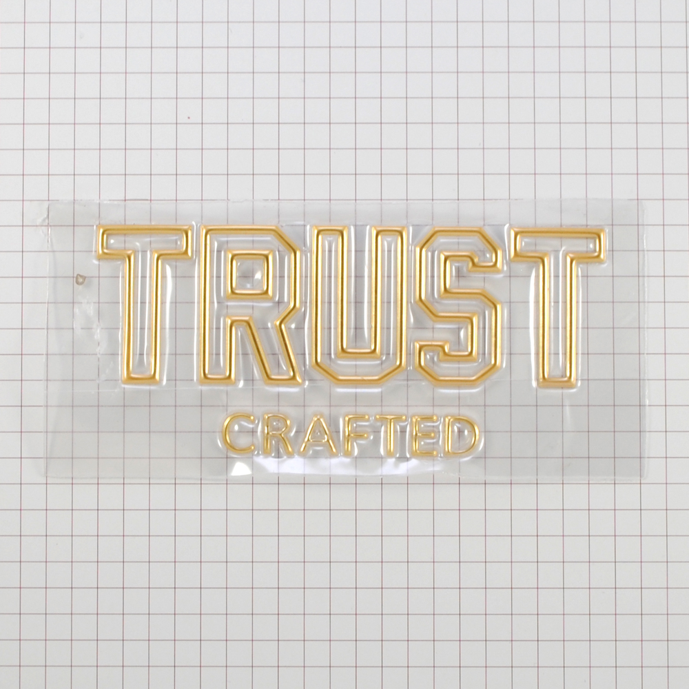 Термоаппликация TRUST, 10*4,5см,золото, шт. Термопереводки Резиновые, Термопленка