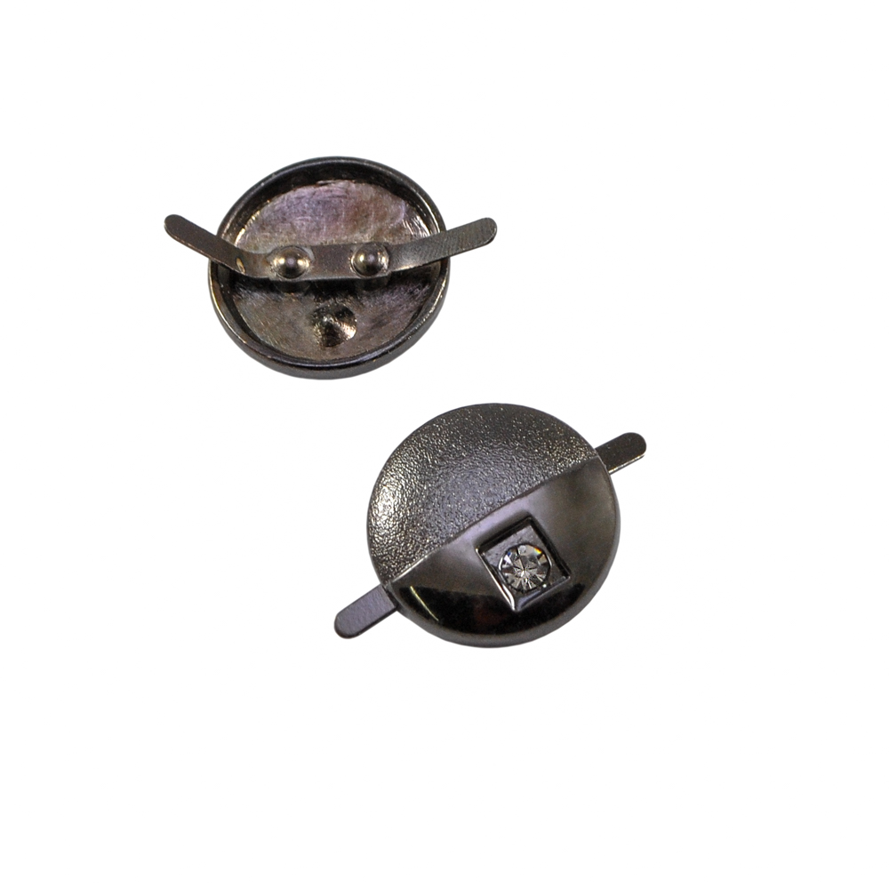 Краб металлический 0070 круг, 1 сиреневый камень BLACK NIKEL, шт . Крабы Металл Геометрия