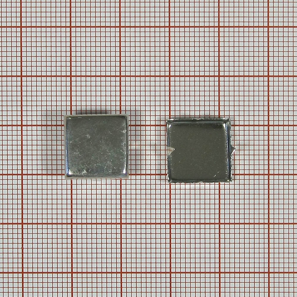 Краб металлический  MS-21 квадрат 13*13мм NIKEL/ 1тыс.шт. Крабы Металл MS