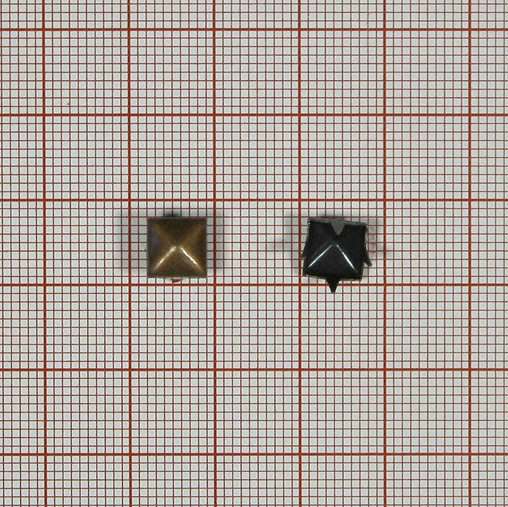 Краб металлический MS-17 квадратная пирамида 7*7мм MEDN / 1тыс.шт. Крабы Металл MS