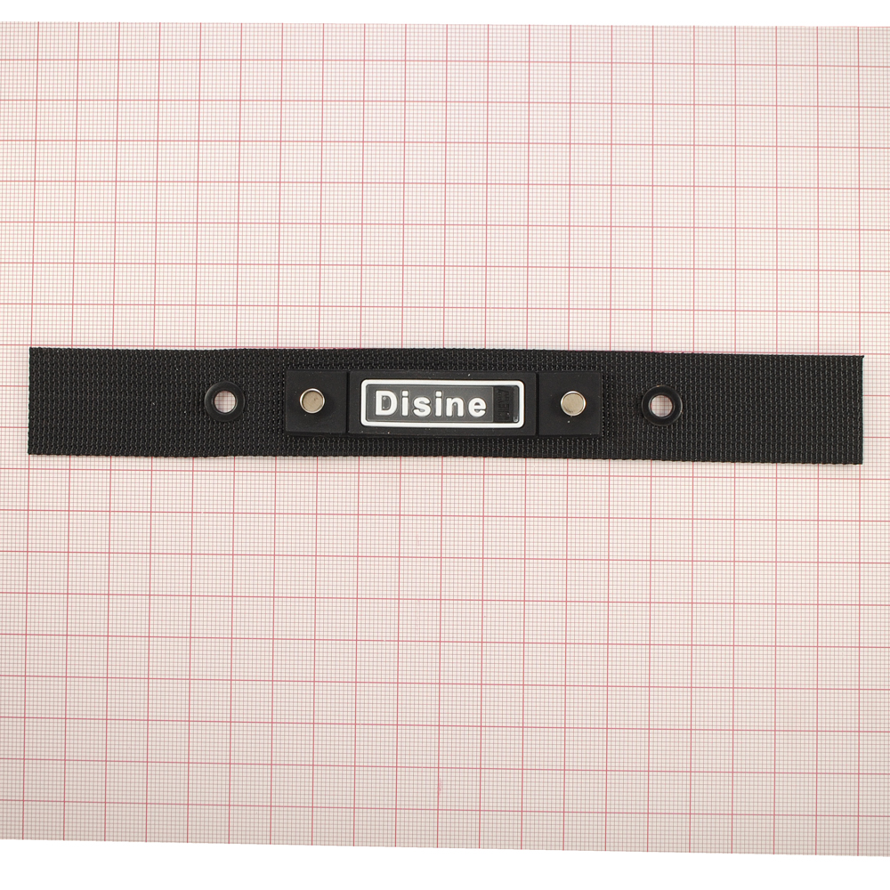 Лейба ткань и резина с люверсами Disine, 2,5*20см, черн., бел., шт. Лейба Ткань