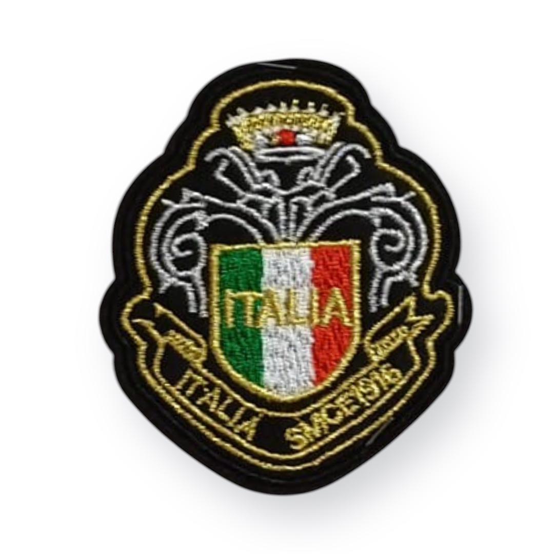 Шеврон клеевой Italia (герб), 7*6см, черный, красный, зеленый, белый, золото, шт. Аппликации клеевые Тканевые