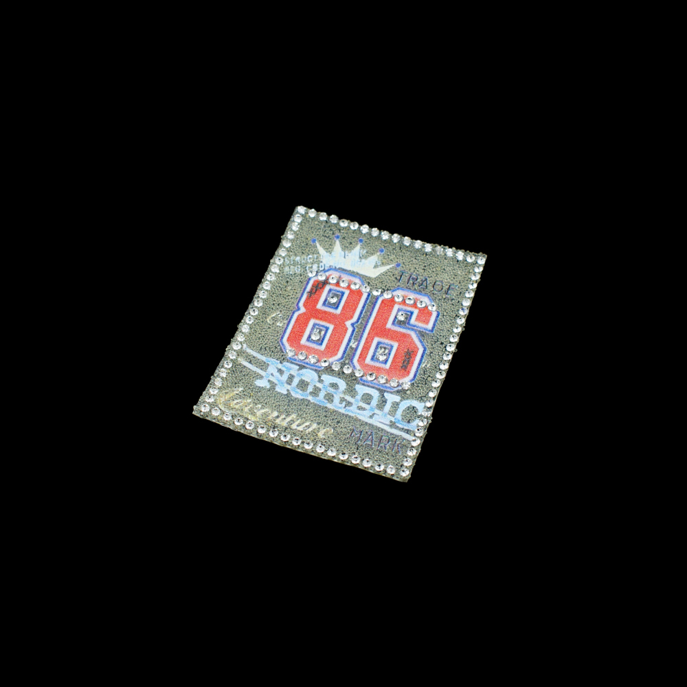 Аппликация клеевая стразы, стеклянная крошка 86 nordic 6,5*5см цветная,  шт. Аппликации клеевые Стразы комб.