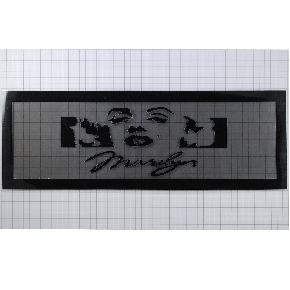 Аппликация клеевая рамка Marilyn Мэрилин Монро, 25*5см, белый, черный. Аппликации клеевые Кожзам