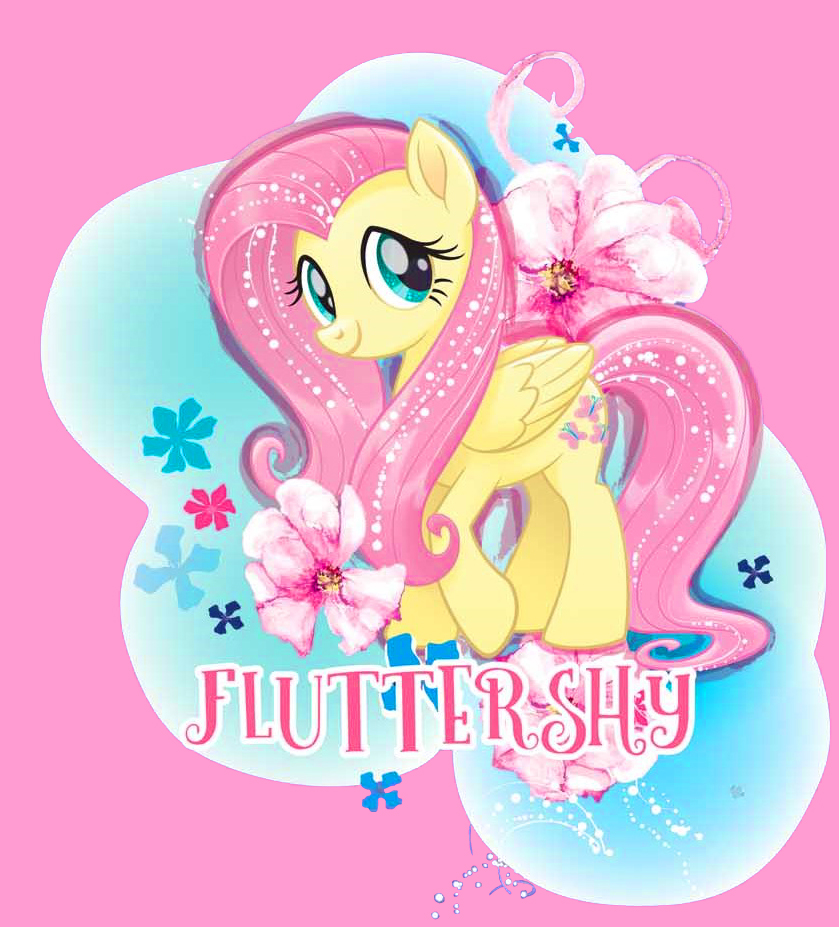 Термоаппликация FLUTTER SHY Пони, цветы 20*22см розовый, голубой, желтый, шт. Термопереводки Детские
