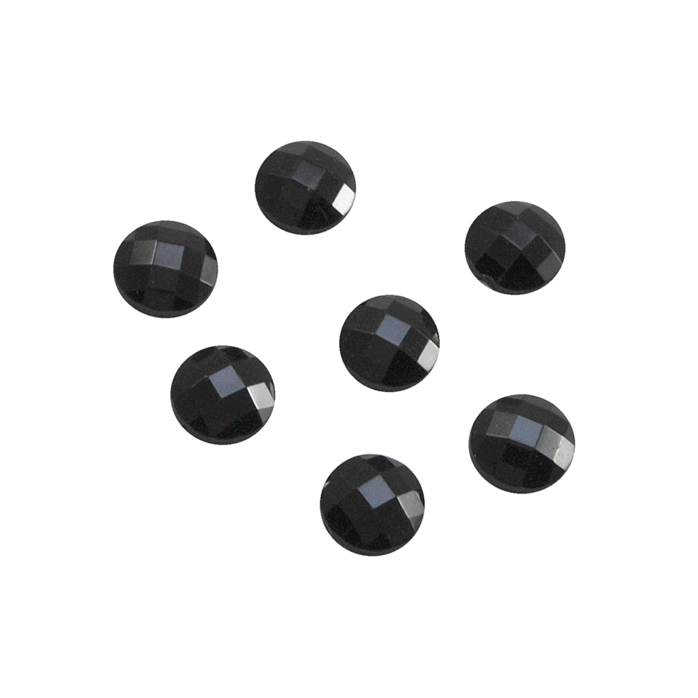 Стразы Д на клей, круг 8мм черный 37, 1тыс.шт. Стразы на клей