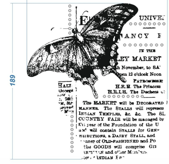 Аппликация композит, Бабочка (текст), 17*18,9см, термотрансфер DTF, SS10 24217, шт. Аппликация композит