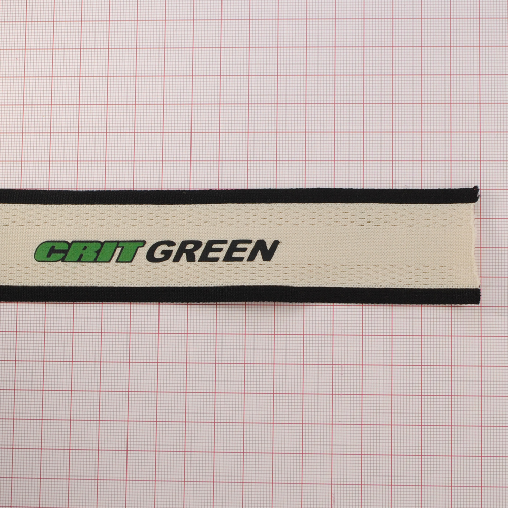 Тесьма 4см, черно-бежевая Crit Green, ярд. Тесьма