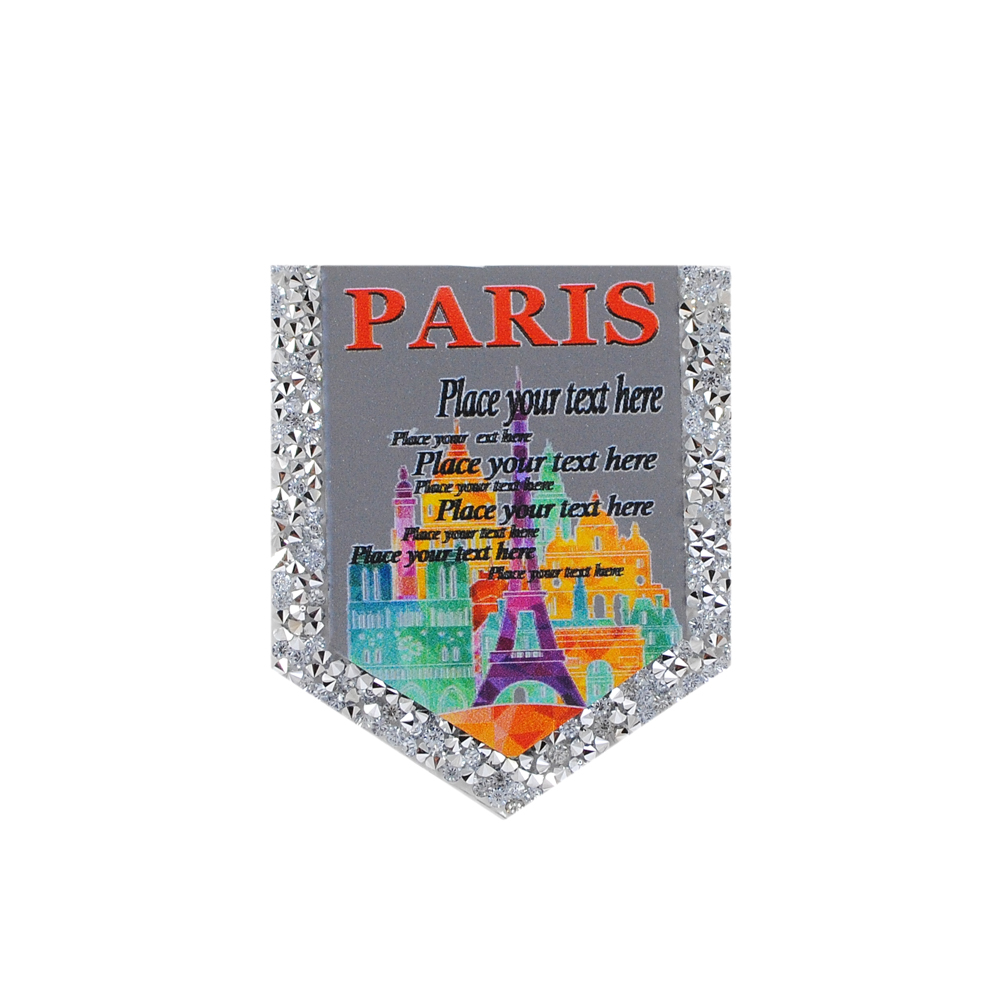 Аппликация клеевая, стразы гречка, Карман Paris, 8,5*7см, белый, черный, красный, серый, шт. Аппликации клеевые Стразы комб.