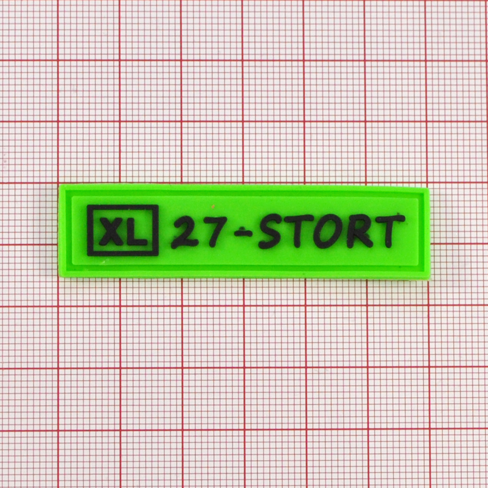 Лейба резиновая 27 - STORTчерный на зеленом 1,5*6см, черный, зеленый шт. Лейба Резина