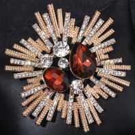 Брошь Орден, серебро, красные-белые камни, шт. Броши