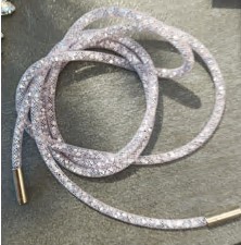 Шнур со стразами, 120см, (СС 34), серый, шт. Шнур