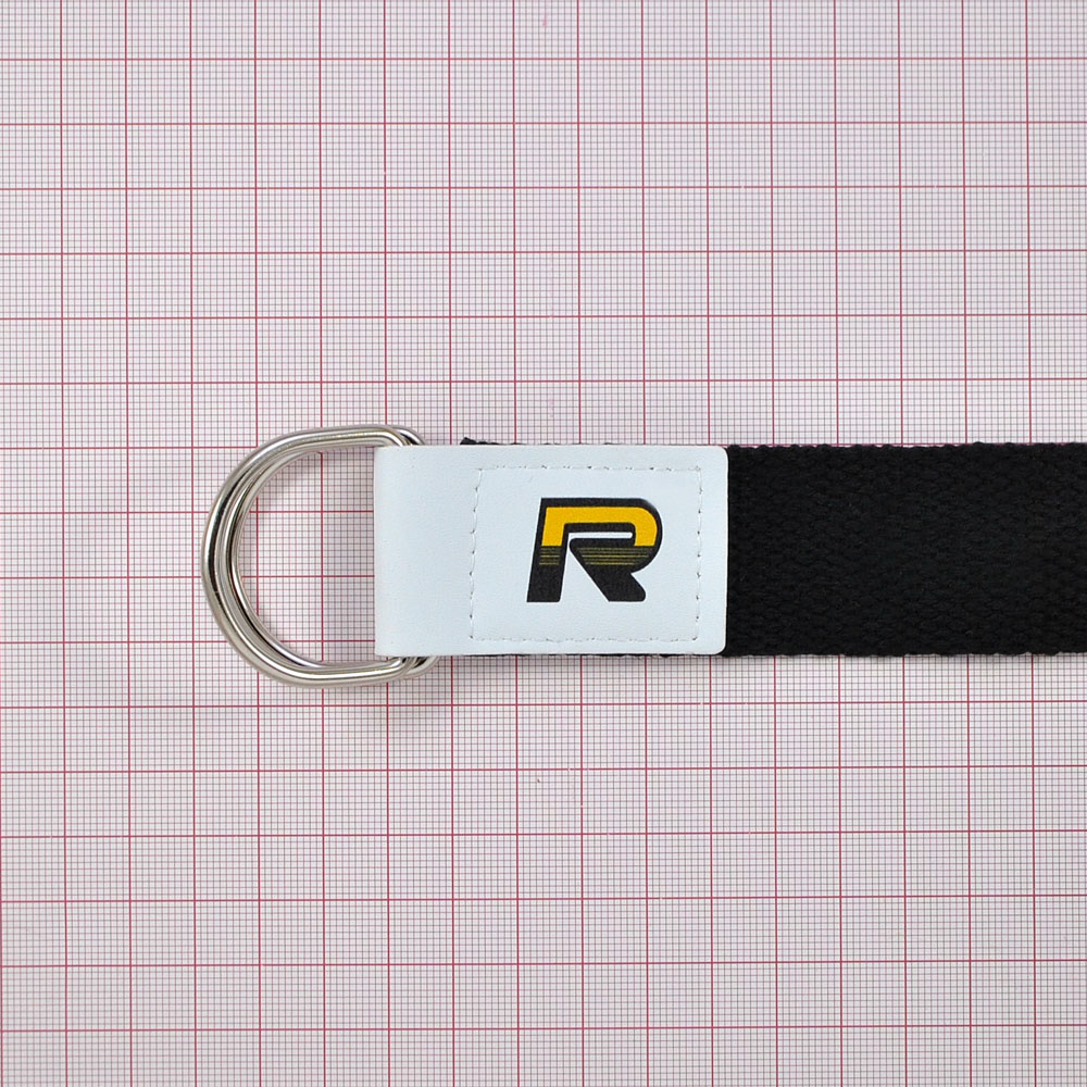 Перетяжка кожзам + кожзам AMSTERDAM 3.2*118, черн.,бел, желт+ никель. Перетяжка кожзам