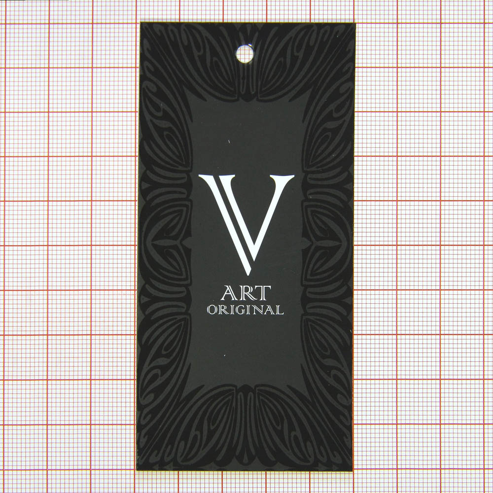 Этикетка бумажная V art 50*100мм, черно-белая, УФ лак. Этикетка бумага