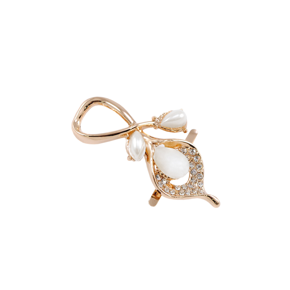 Краб металл Брошь в белом жемчуге Правый 51*39 золото, белые камни, белый жемчуг, шт. Крабы Металл Цветы, Жуки