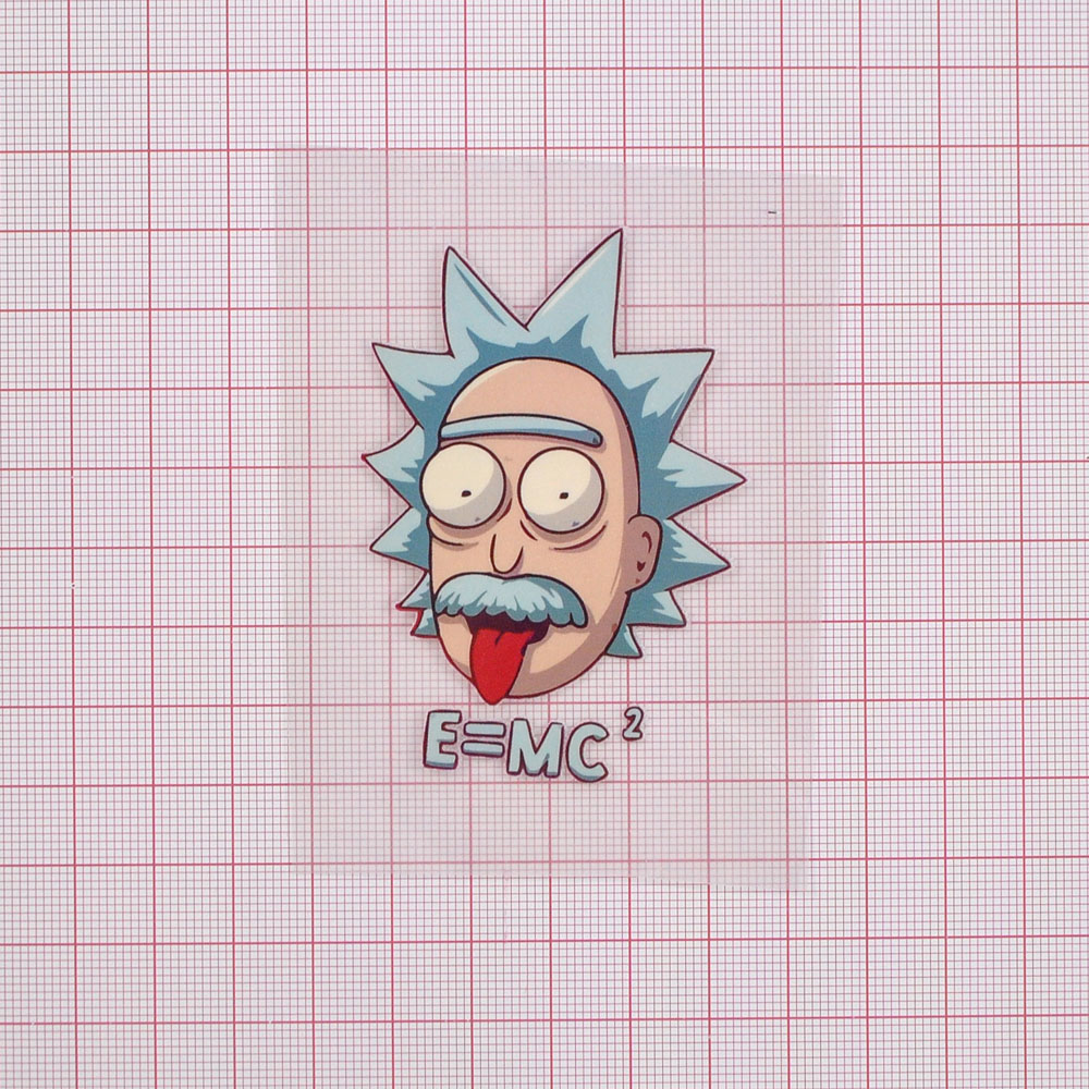 Термоаппликация Эйнштейн E=MC*2, 7*4,9см,  бежевый, красный, бледно голубой, шт. Термопереводки Детские