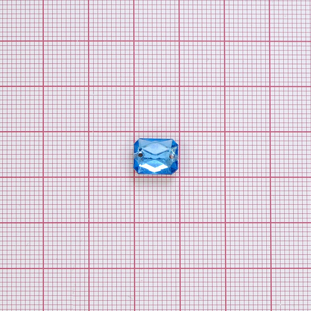 Стразы стеклянные пришивные многран. (8*10мм) голубой, 1тыс.шт. Стразы пришивные