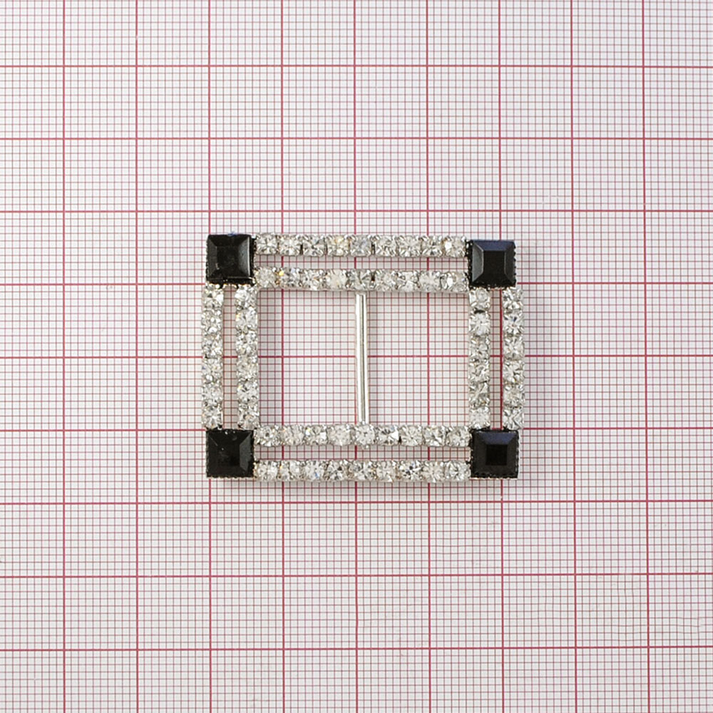 Укр.стекл.  7581 NIKEL. Перетяжка металл со стразами