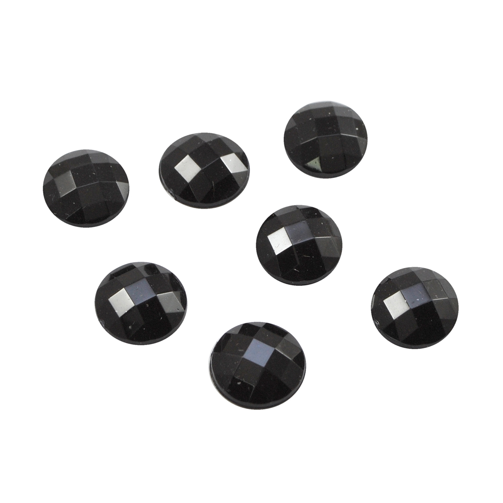 Стразы Д на клей, круг 12мм черный 37, 1тыс.шт. Стразы на клей