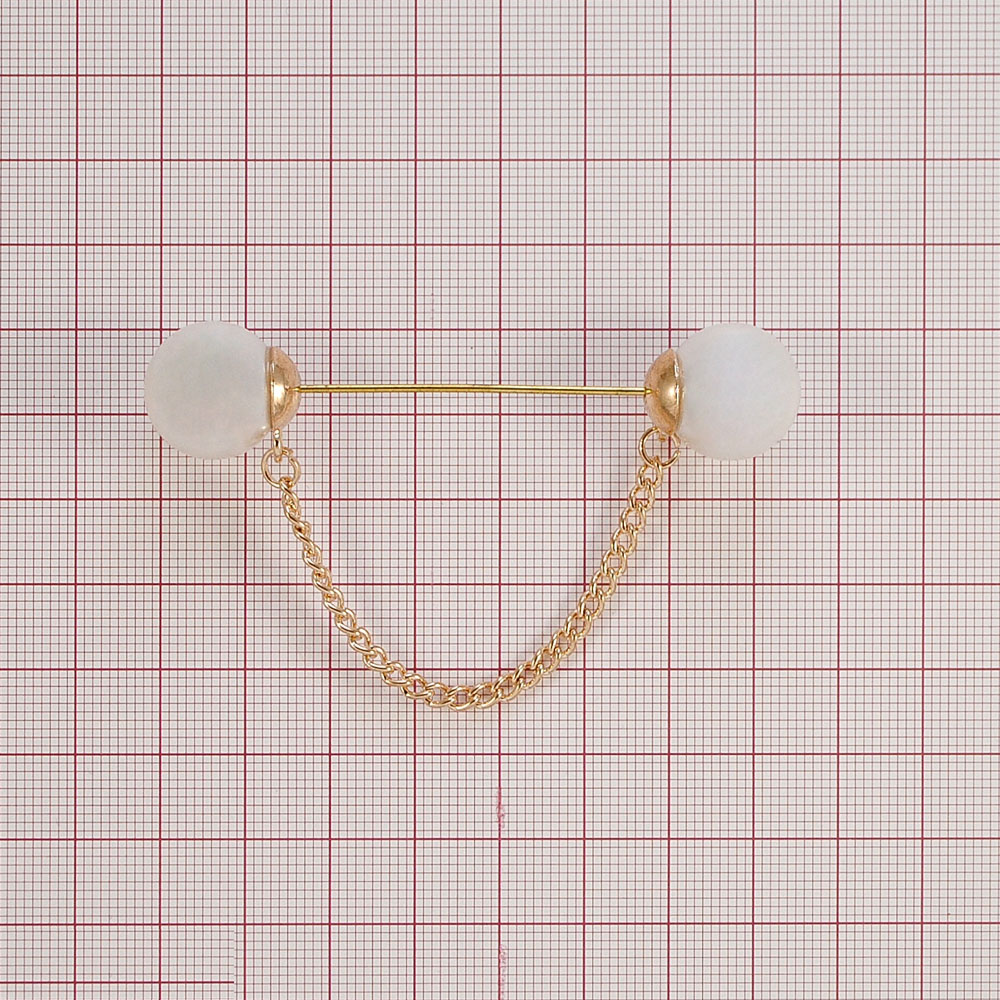 Булавка Жемчуг Штанга 7,3*1,5см GOLD, белый жемчуг. Булавки