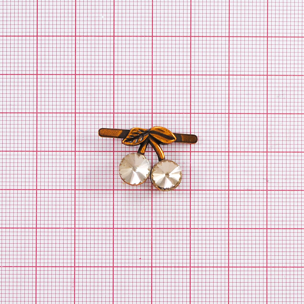 Краб металл 31552 Вишенки Камни 1,6*1,6см antic GOLD, желтые камни, шт. Крабы Металл Цветы, Жуки