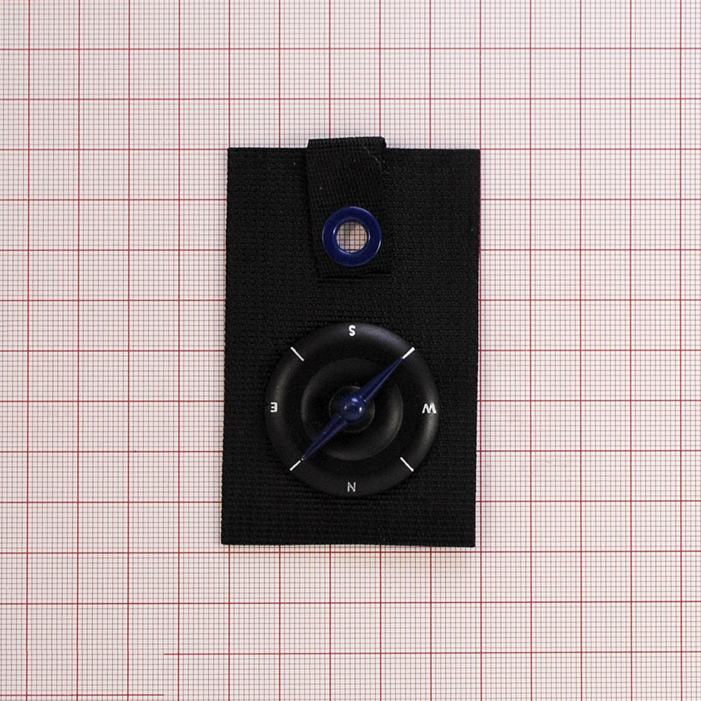 Лейба ткань и металл Компас 8*5см, черный, синий, белый, шт. Лейба Ткань