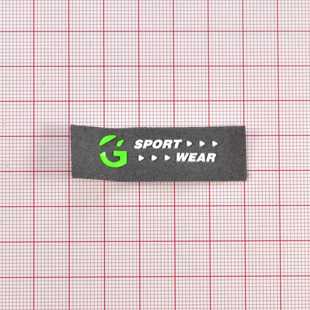 Лейба нубук Authentic, 1.5*5см, серый, белый, салатовый, шт. Лейба Ткань