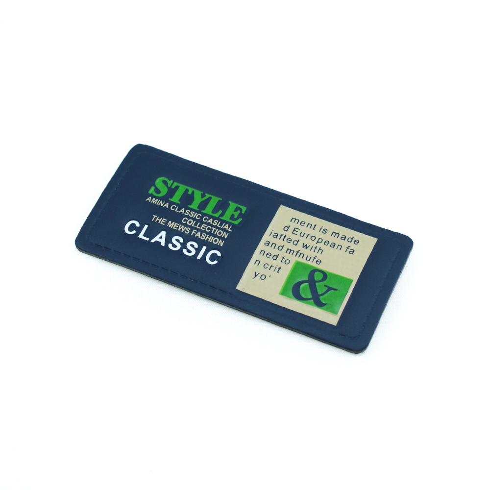 Лейба п/у Style-& 35*75мм, синяя, шт. Лейба Кожзам