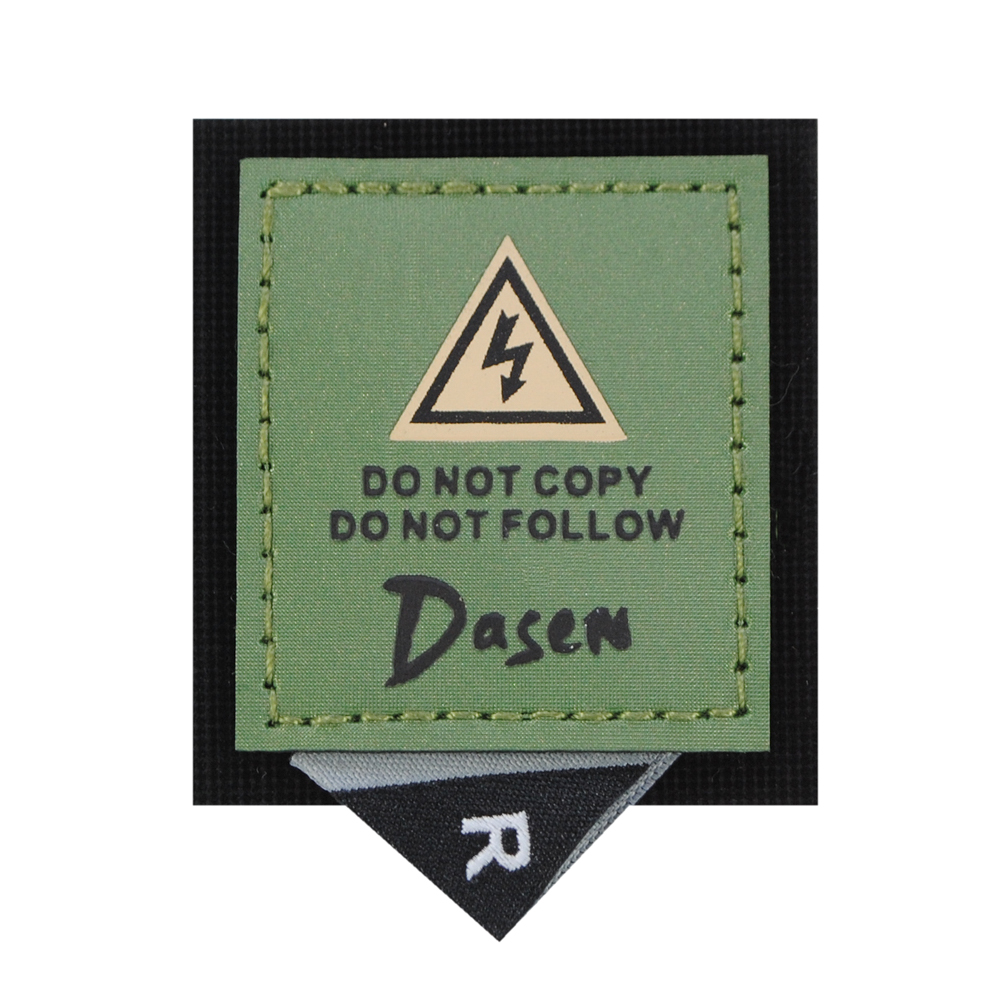 Лейба к/з Прямоугольник Dasen, 4,5*5см, зелен.+черный, шт. Лейба Кожзам