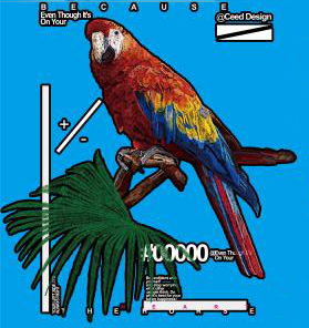 Термоаппликация резиновая Попугай на ветке, 23,4*21,63см, зеленый, голубой, желтый, красный, шт. Термоаппликации Накатанный рисунок