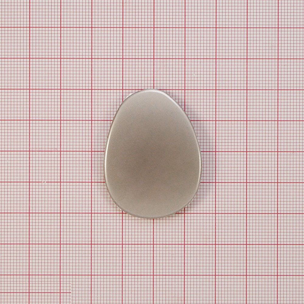 Пуговица металл форма яйца 42*31мм, NIKEL матовый, шт. Пуговица Металл