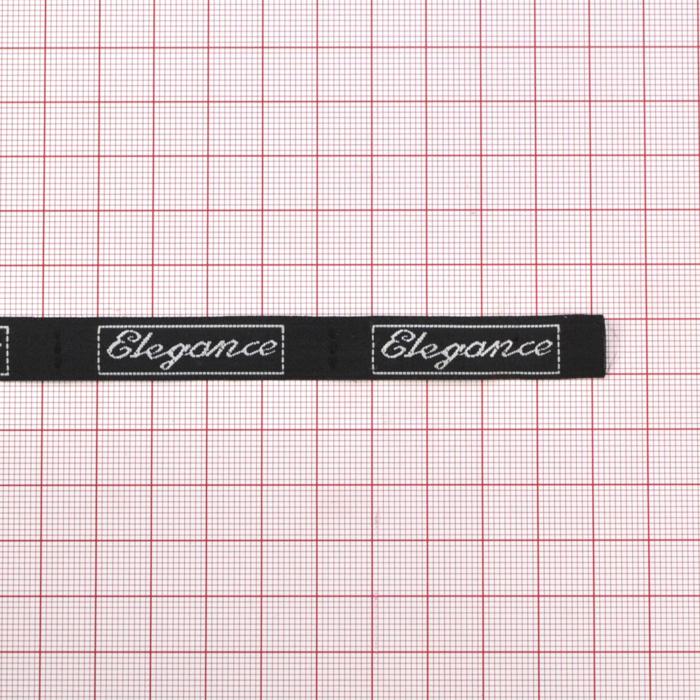 Этикетка тканевая вышитая Elegance № 5, 5,3*1,0см. Вышивка / этикетка тканевая