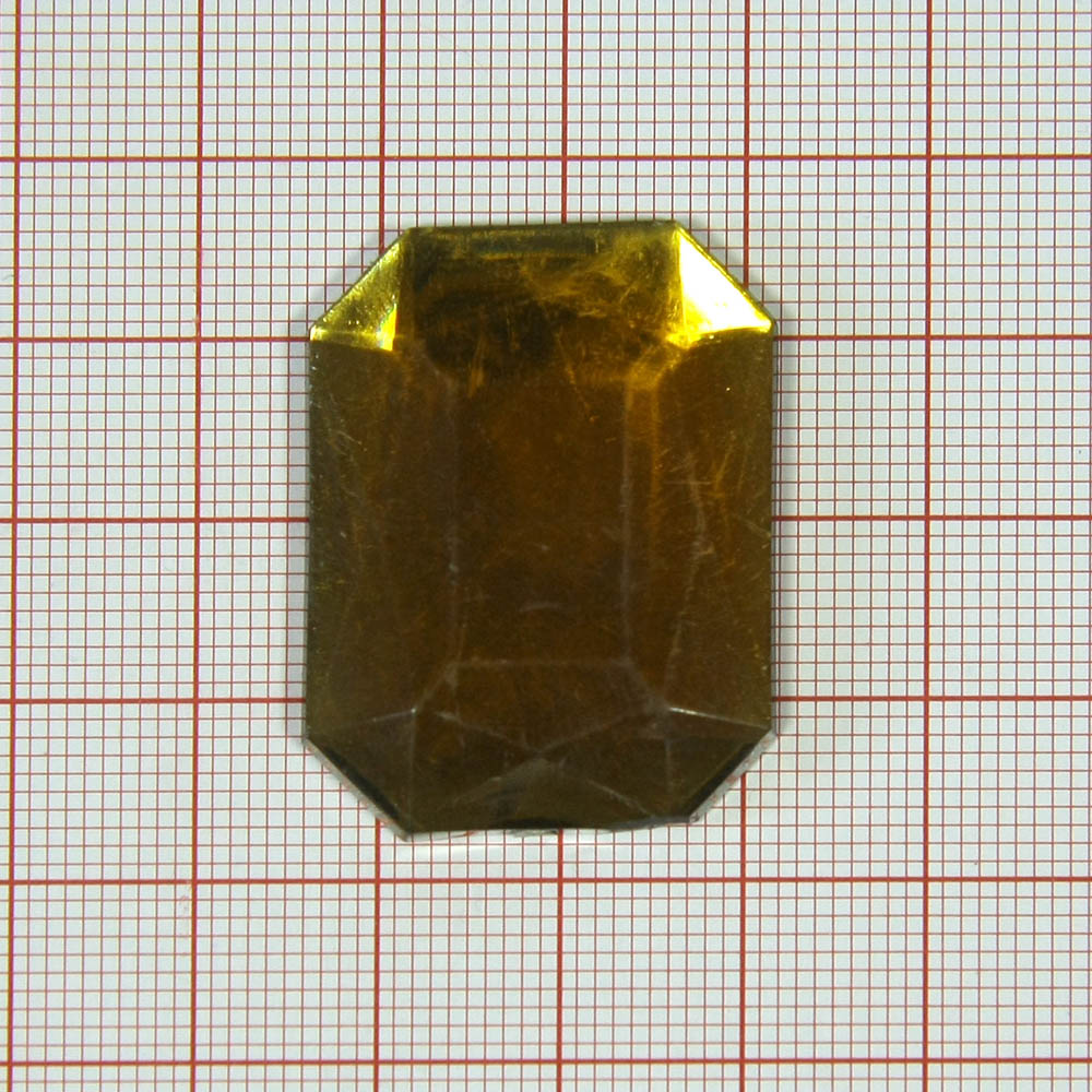 Стразы стеклянные на клей многранник плоский (26*34мм) янтарный, 1тыс.шт. Стразы на клей