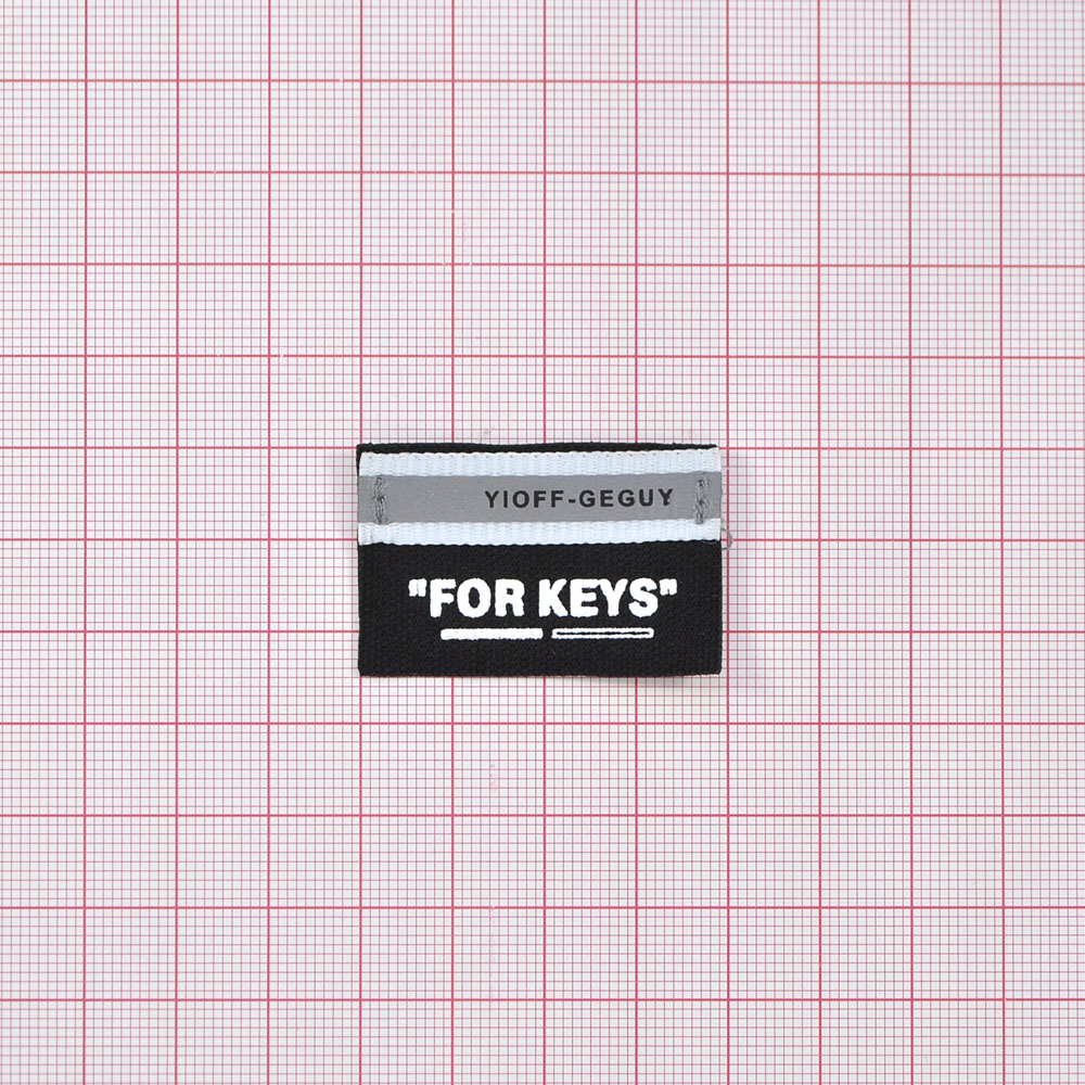 Лейба светоотражающая, FOR KEYS, 2,5*4см, черн, бел, серый, шт. Лейба Кожзам